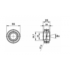 Підшипник головки ножа жатки NH 35х55х25 (9806311, 80758563) Fluro Підшипник головки ножа жатки NH 35х55х25 (9806311, 80758563) Fluro